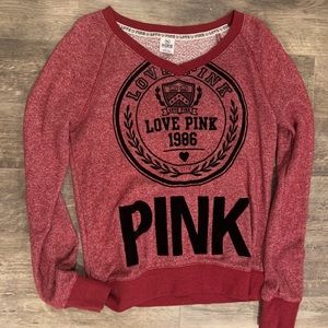 Never Worn PINK VS Maroon V-neck Sweater